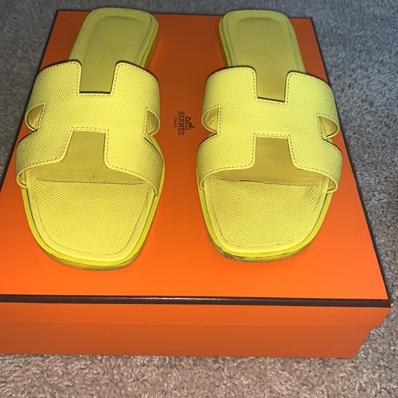 Hermes Shoes Hermes Oran Sandals In Yellow Poshmark
